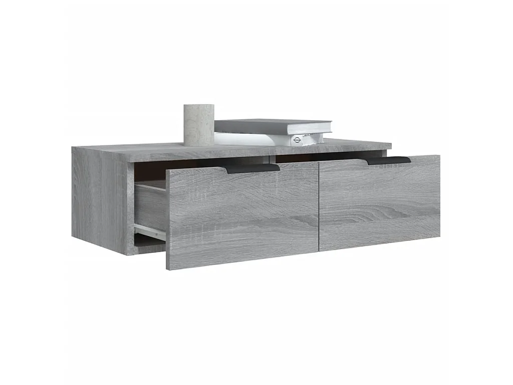 Armário parede 2pcs 68x30x20cm derivados madeira cinza sonoma PT947561