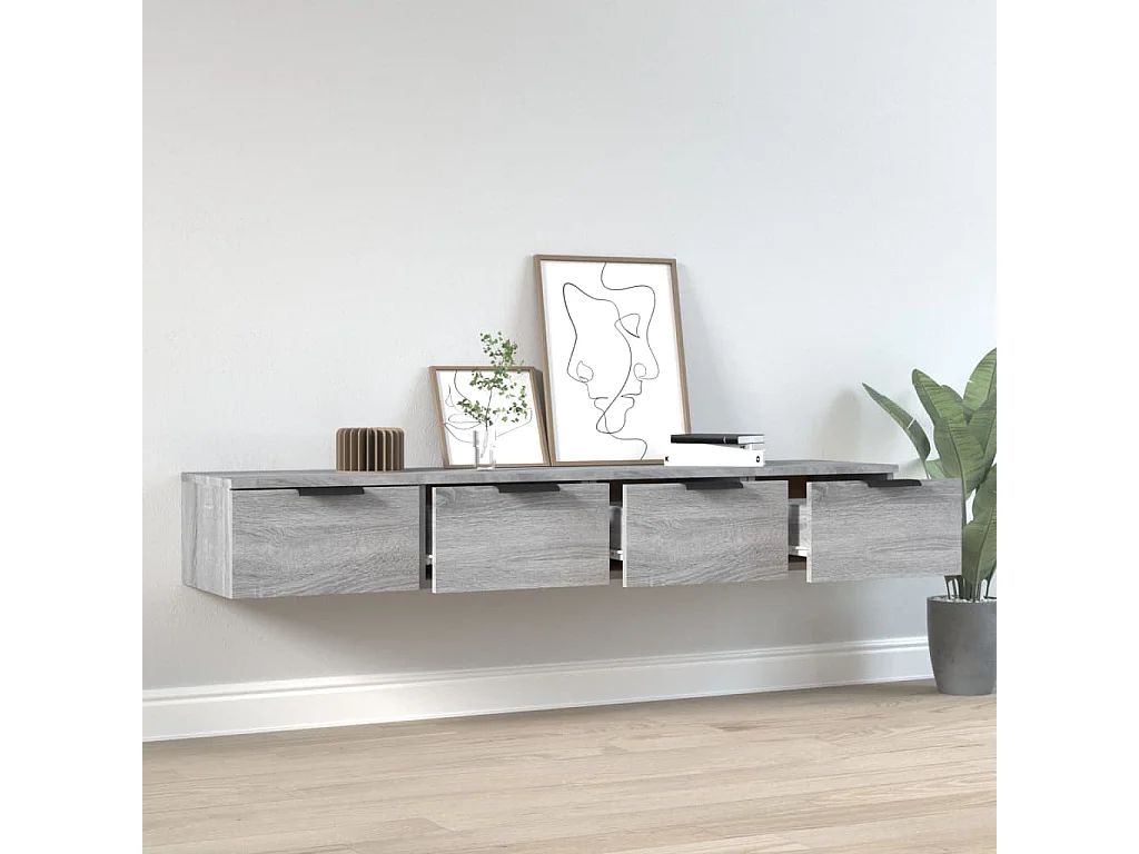 2 pcs Armoires murales Sogris 68x30x20 cm Bois ingénierie OIU46201