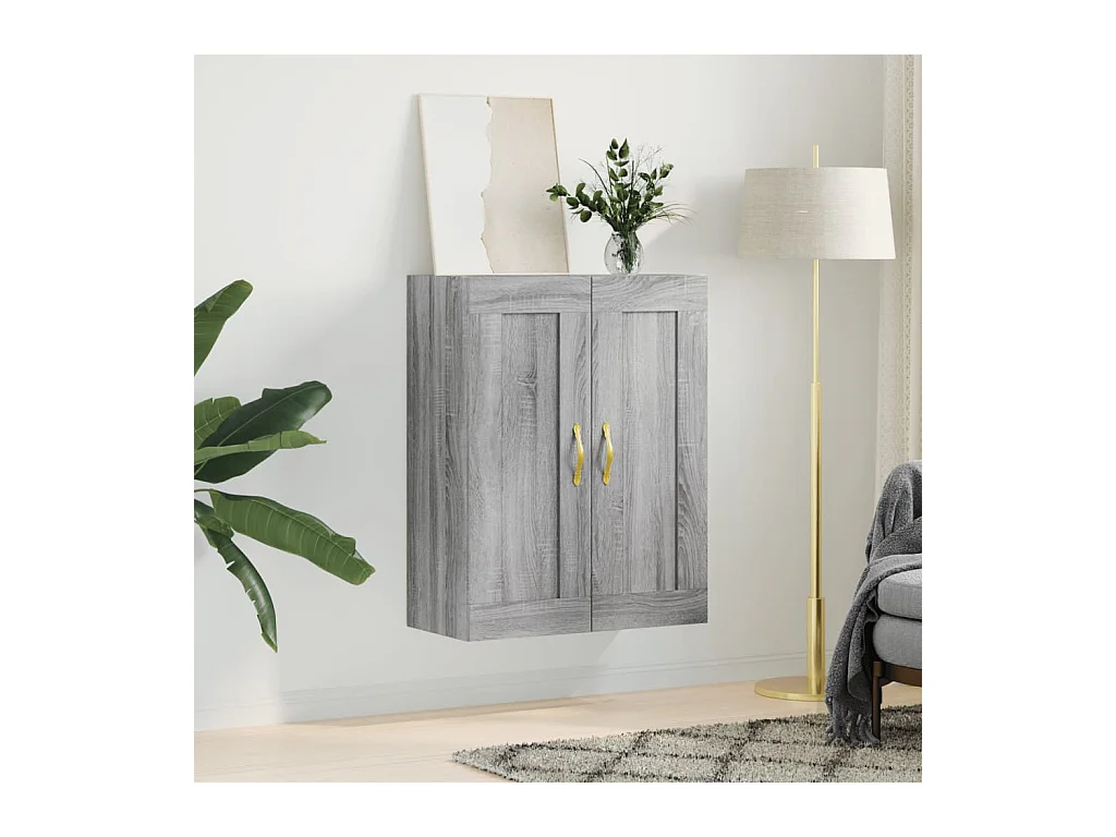 Wandschrank,Wandhängeschrank Grau Sonoma 69,5x34x90 cm Holzwerkstoff -gkd461340