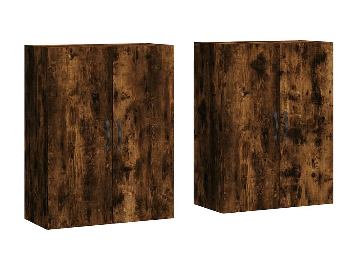 Móveis de parede 2 pcs derivados de madeira carvalho fumado PT222547