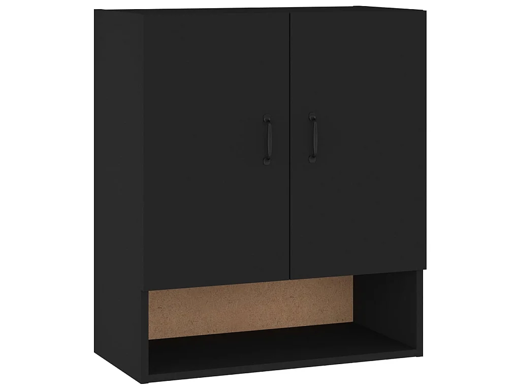 Wandschrank,Wandhängeschrank Schwarz 60x31x70 cm Holzwerkstoff -gkd390127