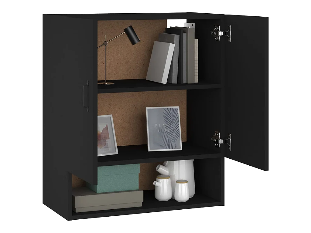 Wandschrank,Wandhängeschrank Schwarz 60x31x70 cm Holzwerkstoff -gkd390127