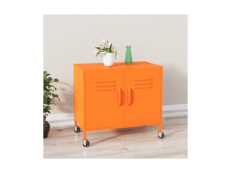 Armário de arrumação aço 60x35x56 cm laranja PT643672