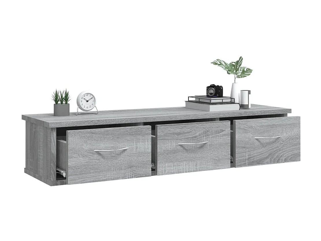 Armario de pared madera de ingeniería gris Sonoma 88x26x18,5 cm ES579455