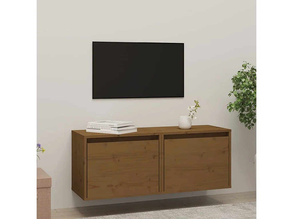 Armoires murales 2 pcs Marron miel 45x30x35cm Bois de pin massif OLA6947