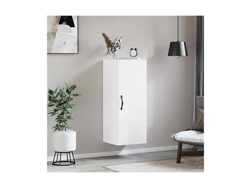 Wandschrank,Wandhängeschrank Weiß 34,5x34x90 cm Holzwerkstoff -gkd793789