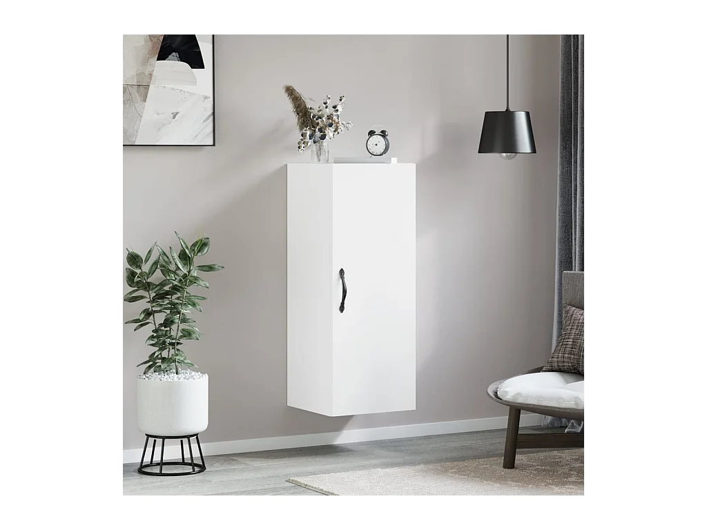 Armoire murale blanc 34,5x34x90 cm bois d'ingénierie QWE60021