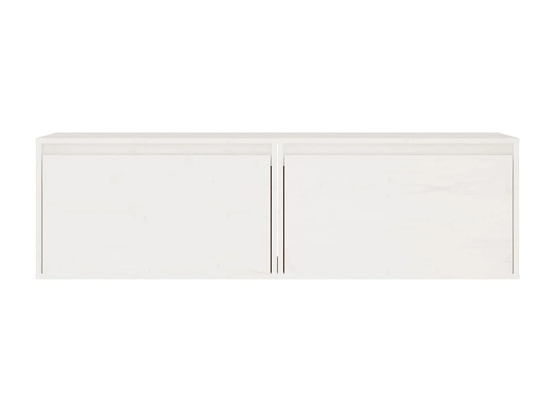 2 pcs Armoires murales Blanc 60x30x35 cm Bois de pin massif OIU66349