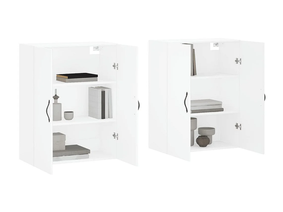 Móveis de parede 2 pcs derivados de madeira branco PT928075