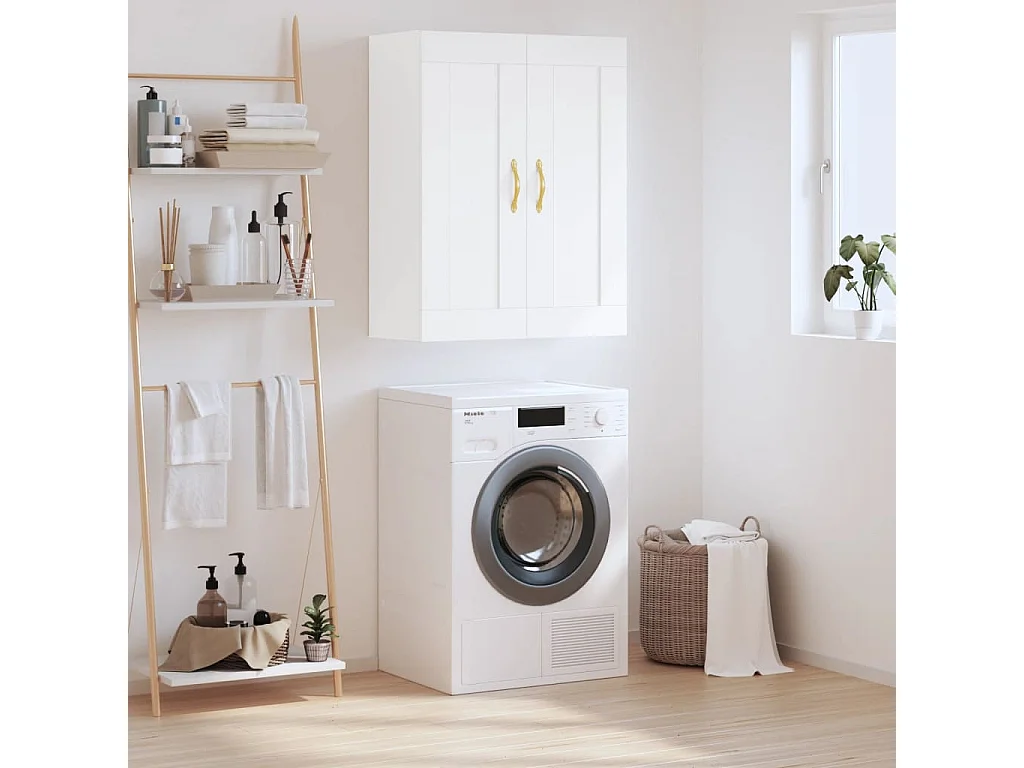 Armoire murale blanc 69,5x34x90 cm bois d'ingénierie QWE46284