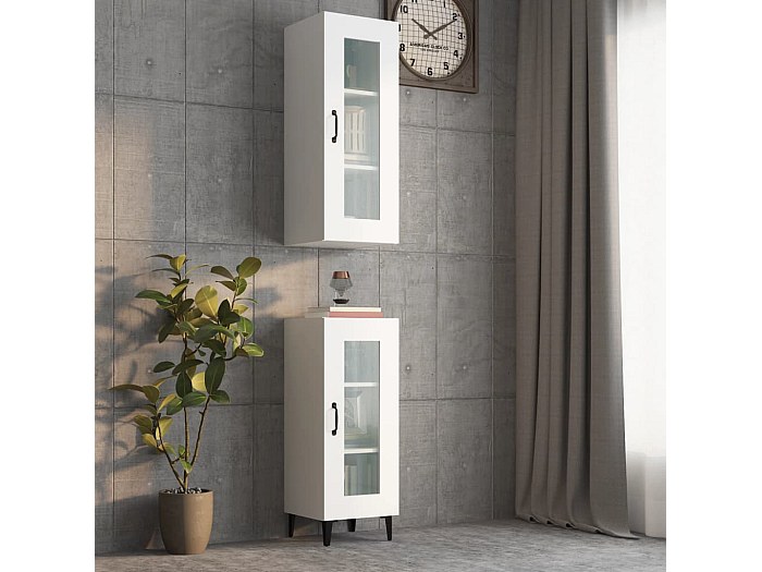 Shally Dogan Armoire Murale Suspendue En Bois Avec Deux Portes, 1 étagère Et 2 Compartiments, Armoire Murale Spacieuse Et Résistante, Dimensions 80 X