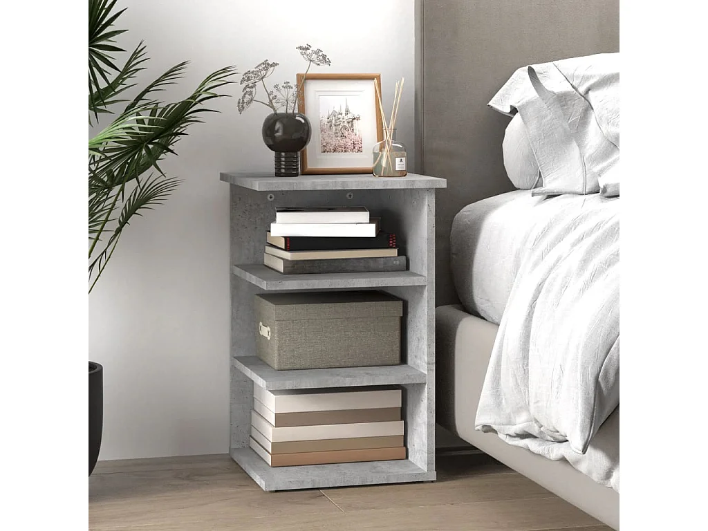 Armario auxiliar madera contrachapada gris hormigón 35x35x55 cm ES418813