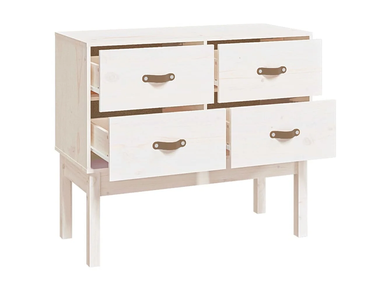 Mesa consola 90x40x78 cm madeira de pinho maciça branco PT419235