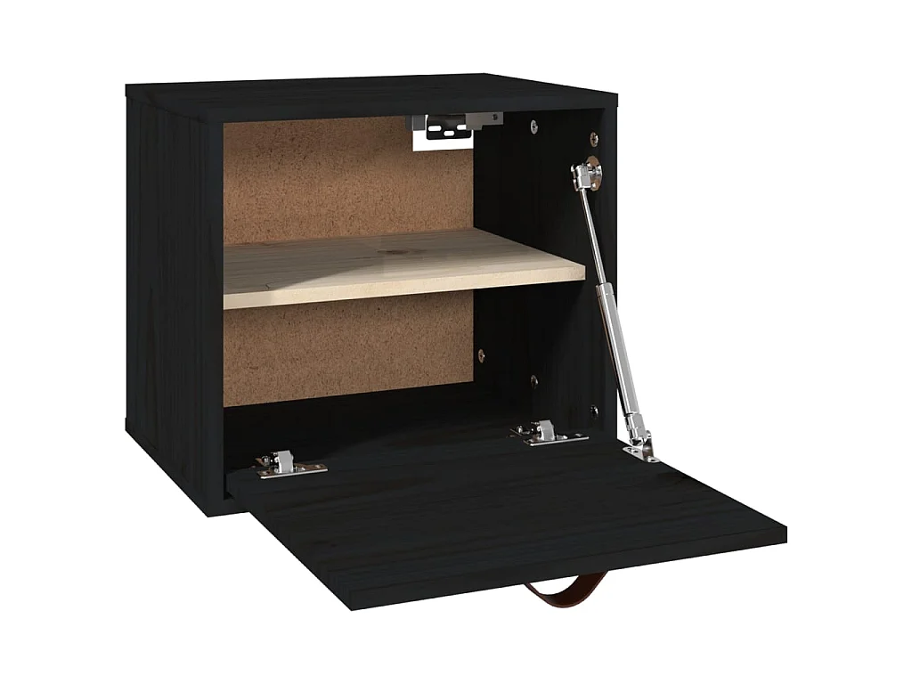Wandschrank,Wandhängeschrank Schwarz 40x30x35 cm Massivholz Kiefer -gkd38658