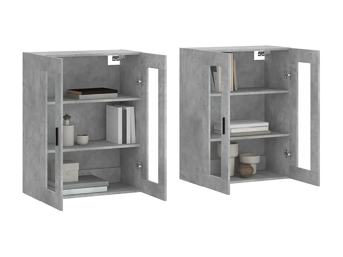 Armarios de pared 2 uds madera de ingeniería gris hormigón ES426181