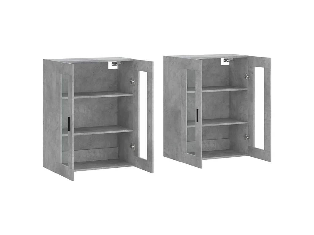 Armarios de pared 2 uds madera de ingeniería gris hormigón ES426181