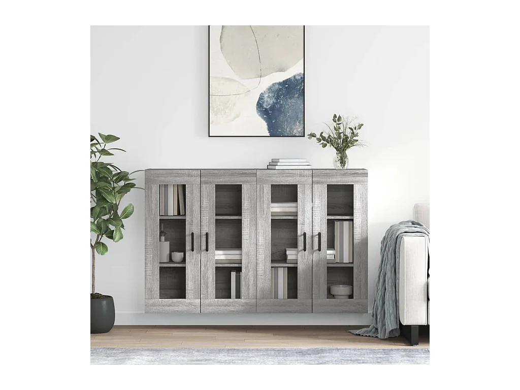 Móveis de parede 2 pcs derivados de madeira cinzento sonoma PT594771