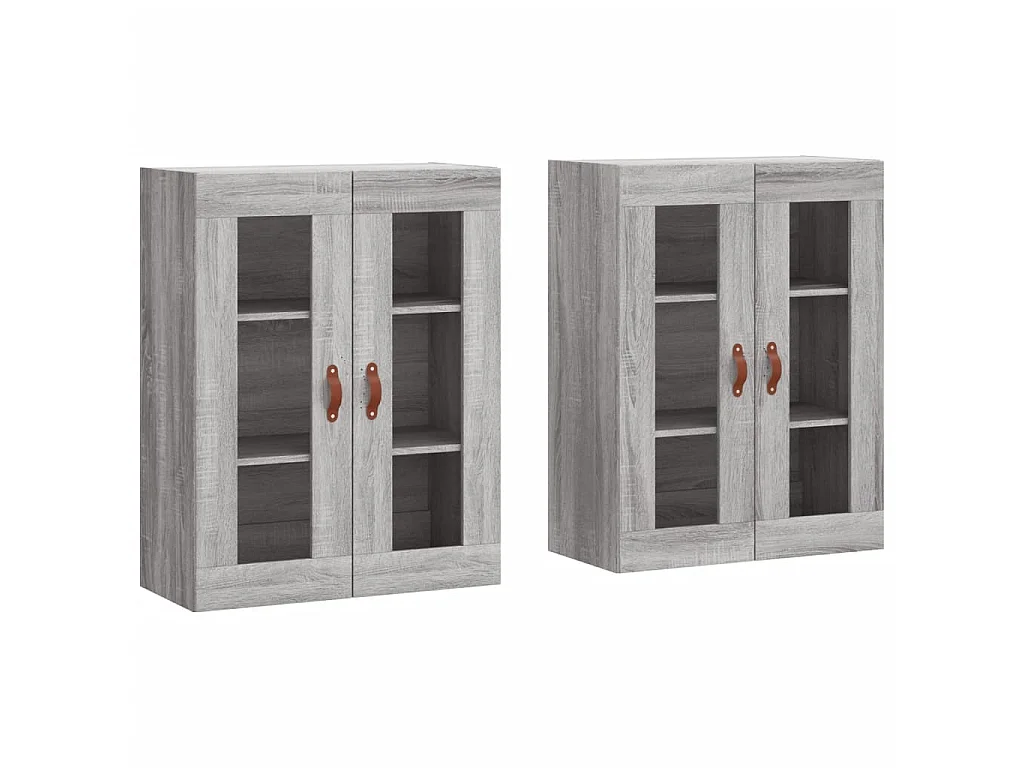 Armarios de pared 2 uds madera de ingeniería gris Sonoma ES732105
