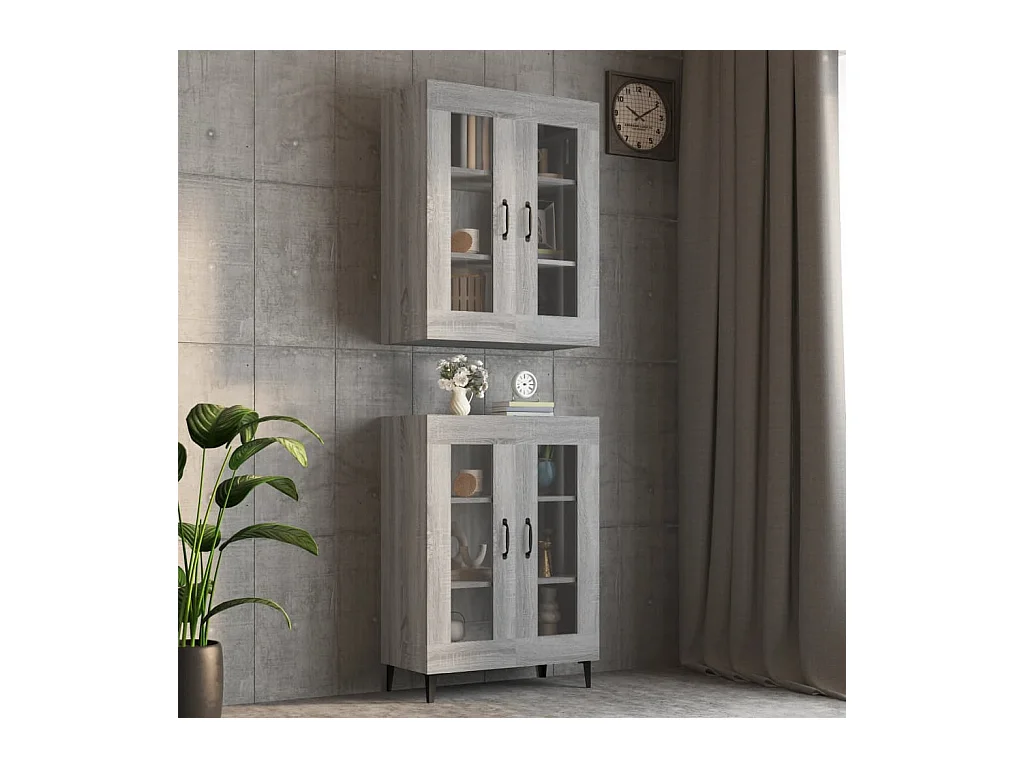 Armario de pared colgante gris Sonoma 69,5x34x90 cm ES822889