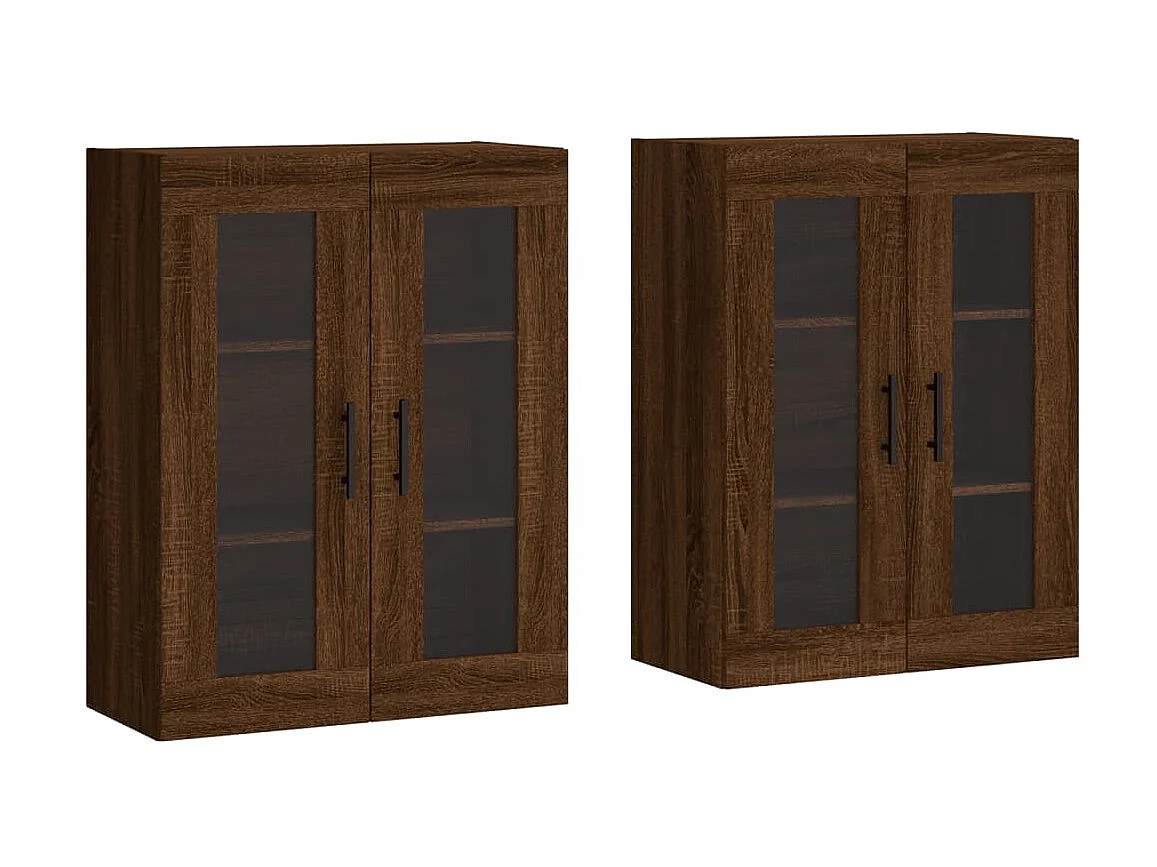 Móveis de parede 2 pcs derivados de madeira carvalho castanho PT590035