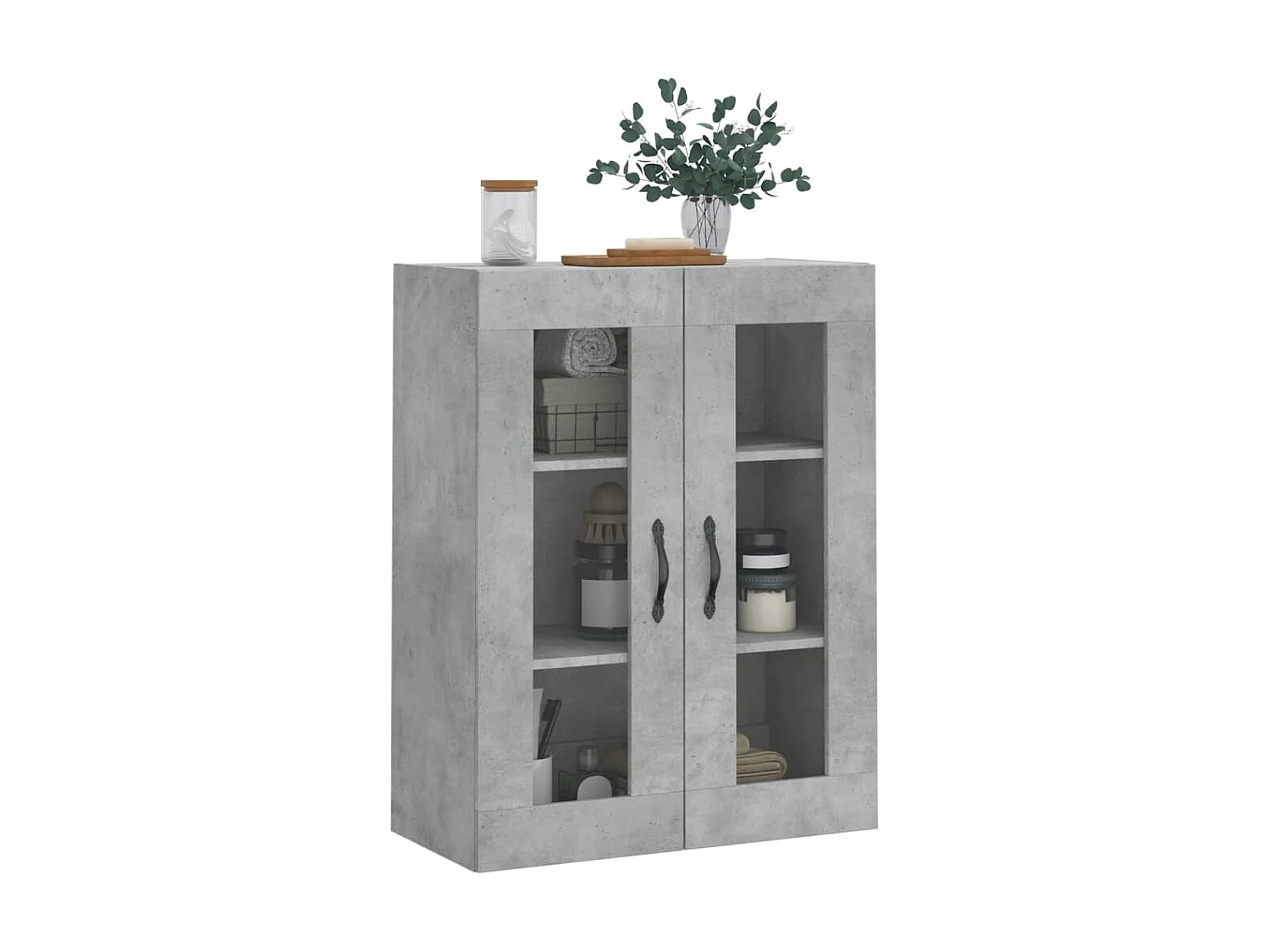 Wandschrank,Wandhängeschrank Betongrau 69,5x34x90 cm Holzwerkstoff -gkd530640