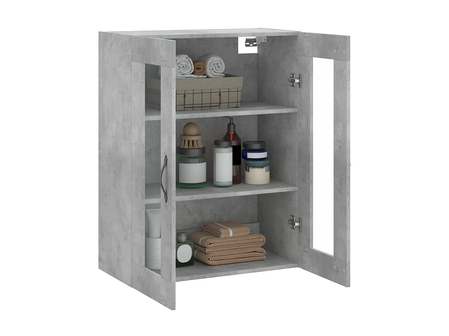 Armoire murale gris béton 69,5x34x90 cm bois d'ingénierie QWE44657