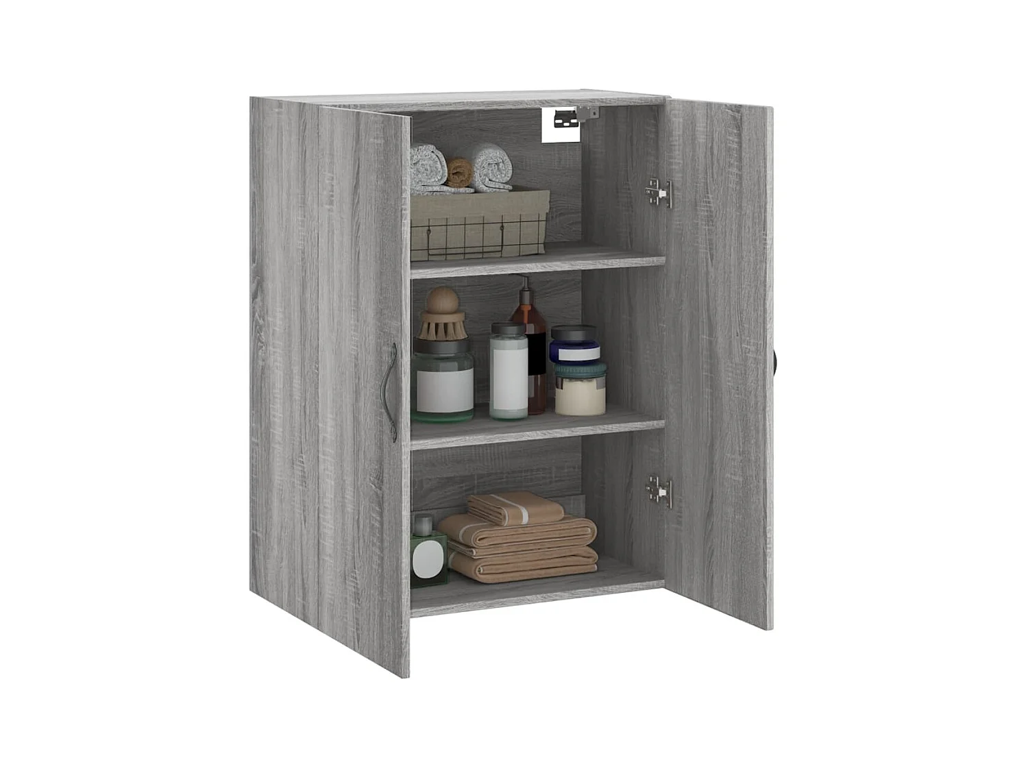 Wandschrank,Wandhängeschrank Grau Sonoma 69,5x34x90 cm Holzwerkstoff -gkd273563