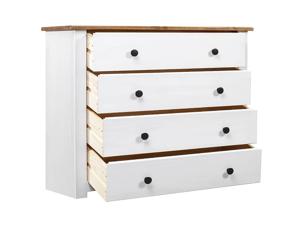 Móvel lateral 80x40x73 cm pinho Panama branco PT857794