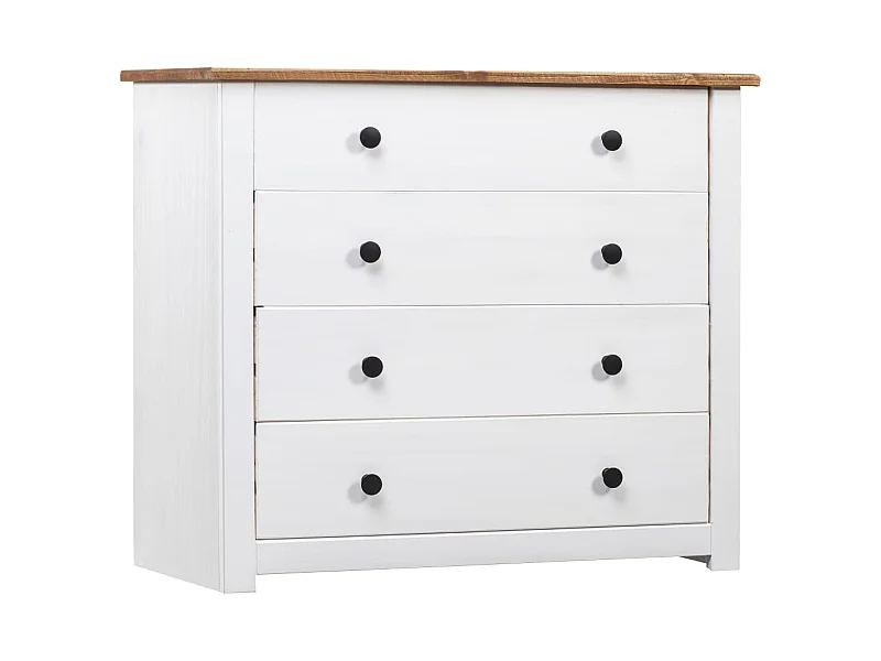 Armoire latérale Blanc 80x40x73 cm Pin Assortiment Panama SBC2215