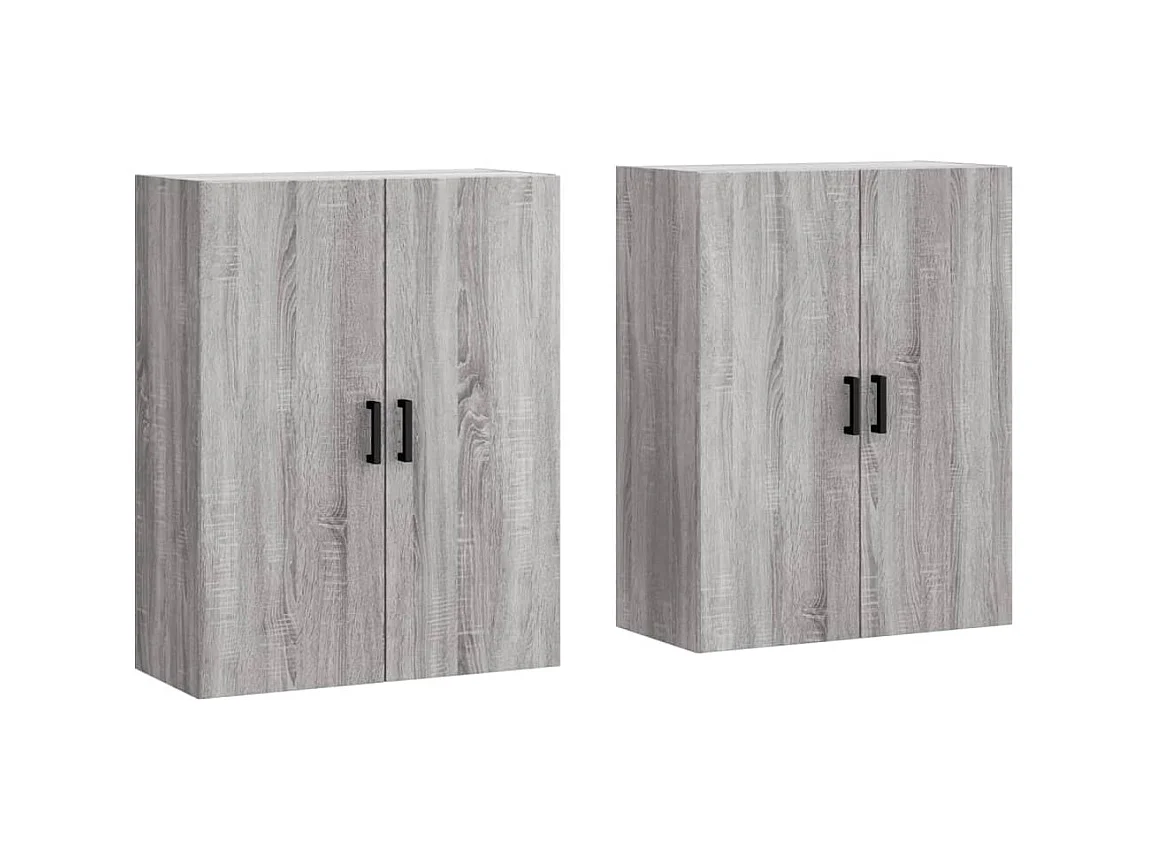 Armarios de pared 2 unidades gris Sonoma 69,5x34x90 cm ES771846