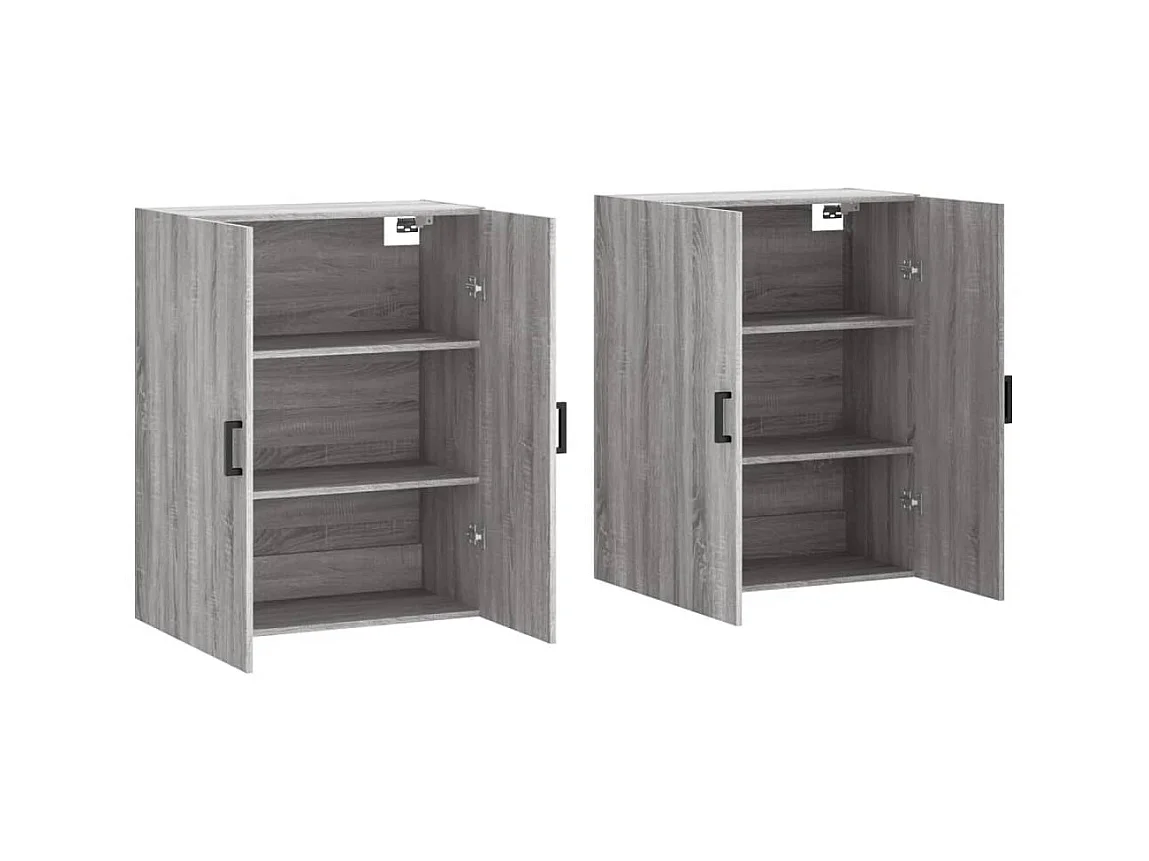 Armarios de pared 2 unidades gris Sonoma 69,5x34x90 cm ES771846