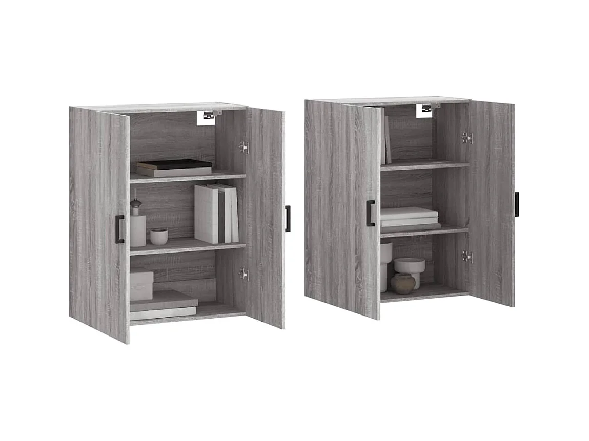 Armários de parede 2 pcs 69,5x34x90 cm cinzento sonoma PT662401