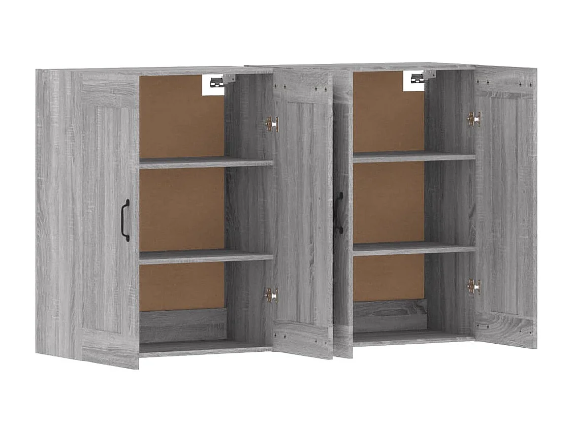Armarios de pared 2 uds madera de ingeniería gris Sonoma ES816351