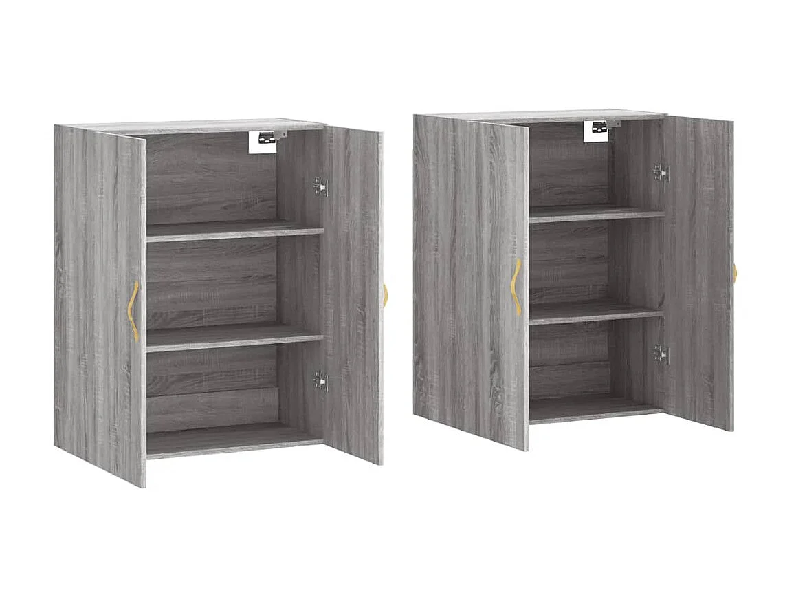 2 pcs Armoires murales sogris 69,5x34x90 cm OIU97108