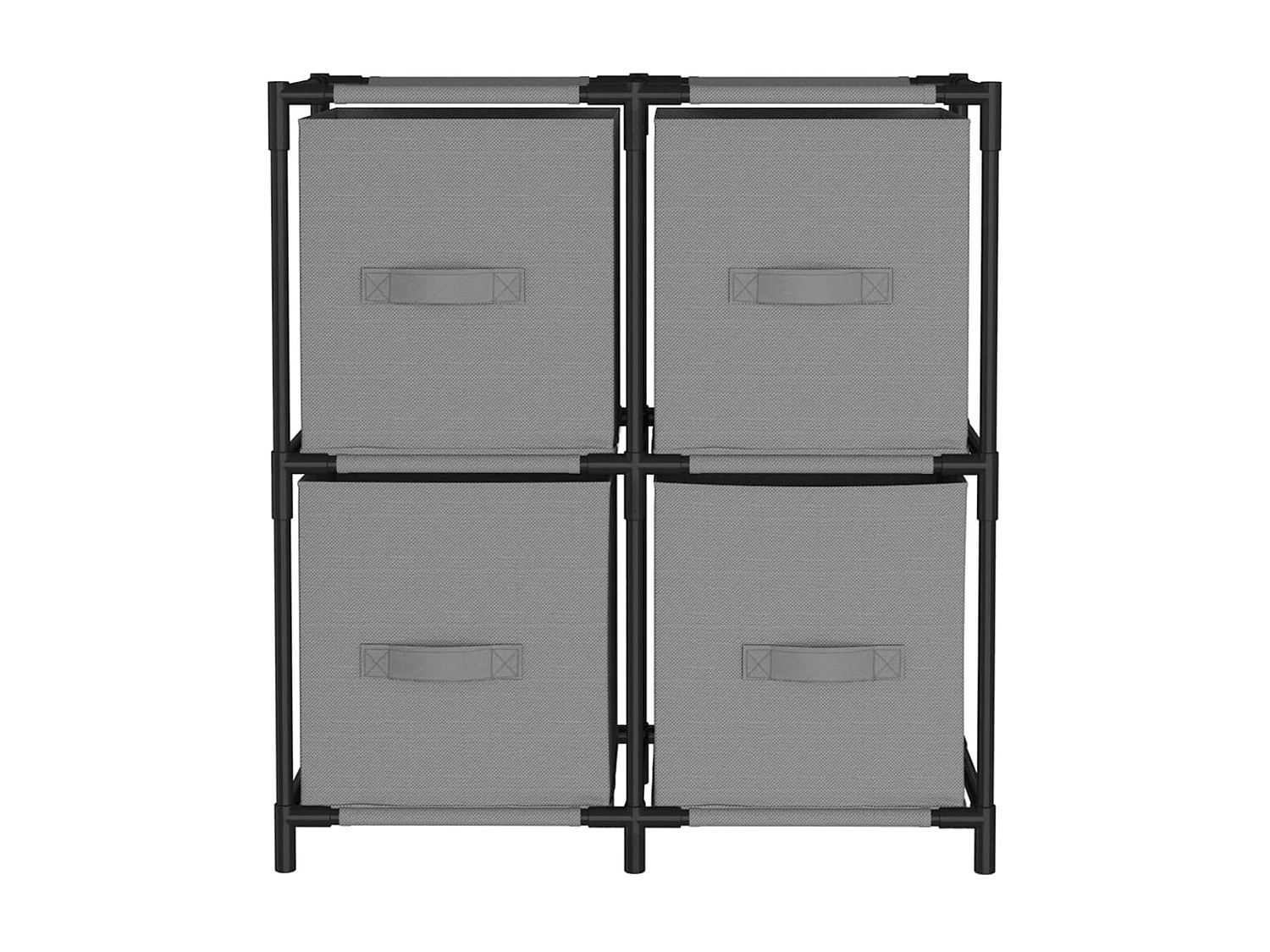 Armoire de rangementt 4 paniers en tissu Gris 63x30x71 cm Acier SDG97749 SBC2442