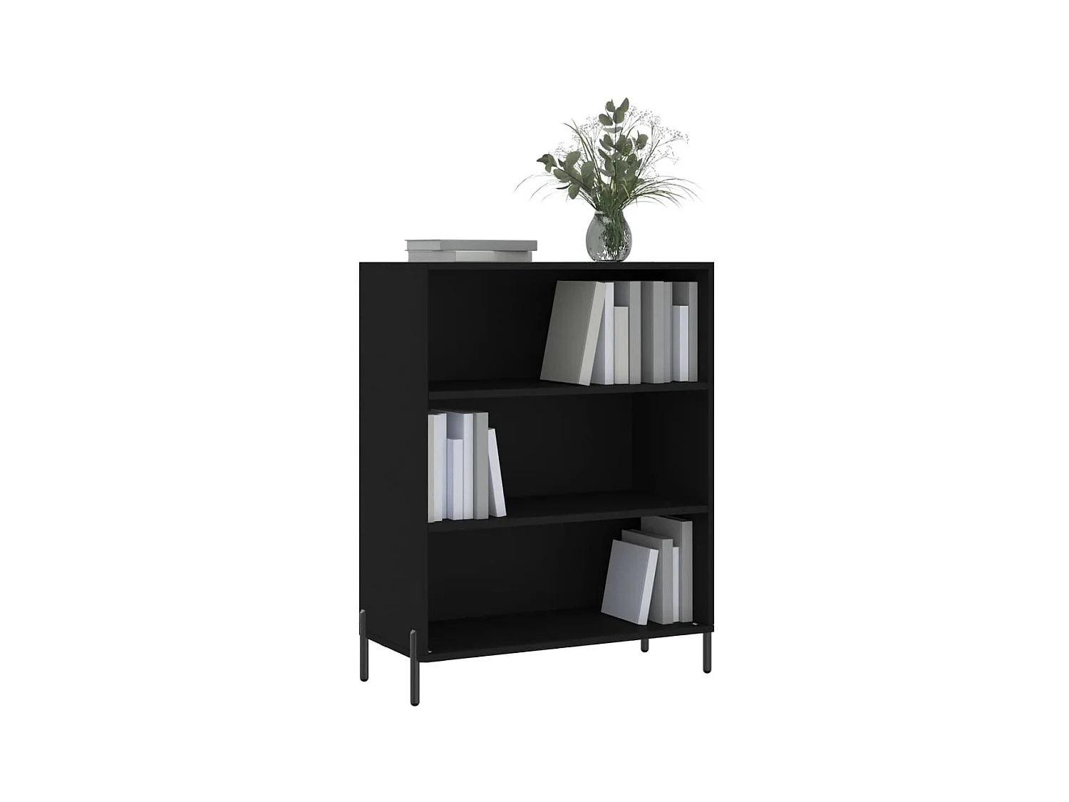 Armário c/ prateleiras 69,5x32,5x90 cm derivados madeira preto PT849998