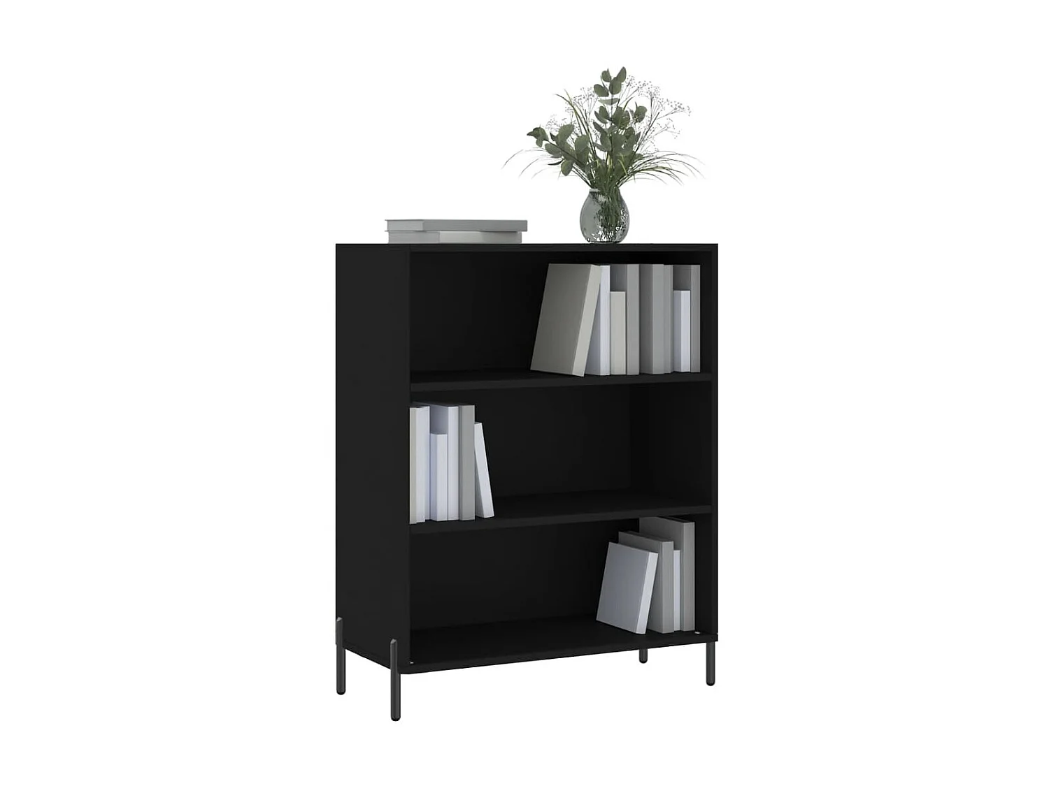 Armário c/ prateleiras 69,5x32,5x90 cm derivados madeira preto PT849998