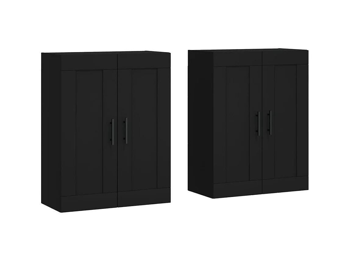 Móveis de parede 2 pcs derivados de madeira preto PT951168