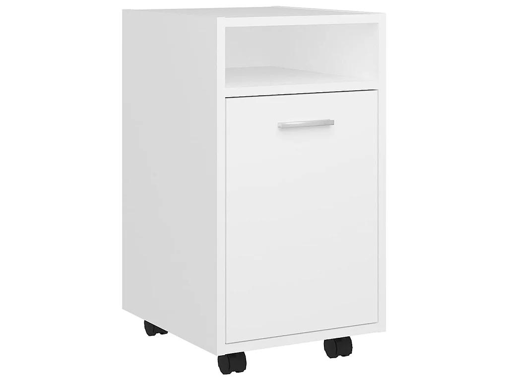 Armario auxiliar ruedas blanco madera contrachapada 33x38x60 cm ES152488