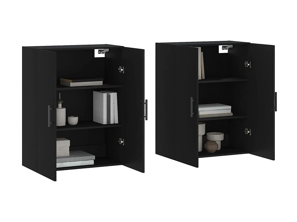 Armarios de pared 2 unidades negro 69,5x34x90 cm ES388233