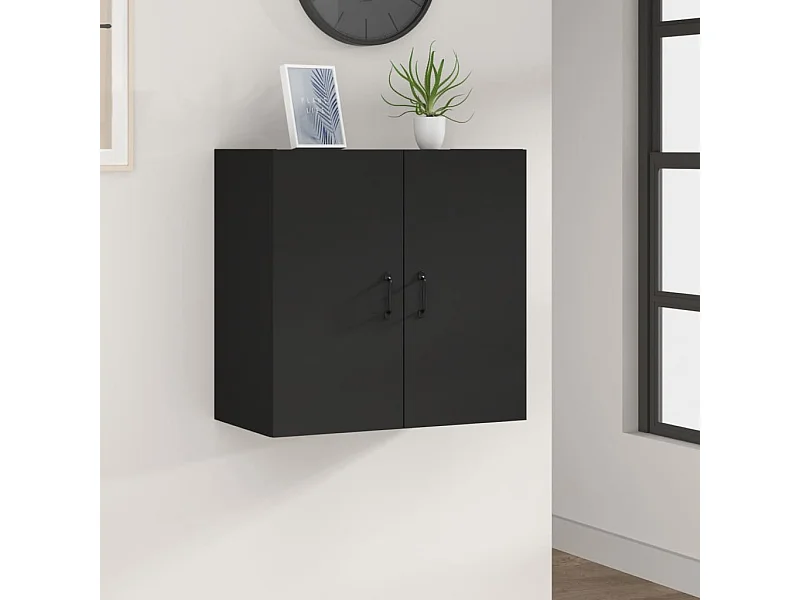 Wandschrank,Wandhängeschrank Schwarz 60x31x60 cm Holzwerkstoff -gkd459176