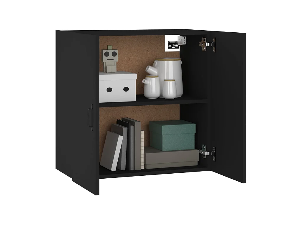 Wandschrank,Wandhängeschrank Schwarz 60x31x60 cm Holzwerkstoff -gkd459176