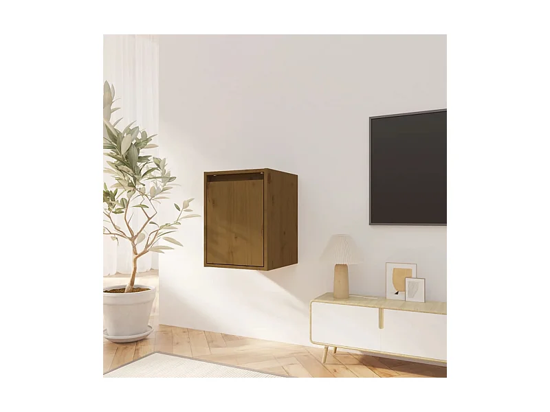 Wandschrank,Wandhängeschrank Honigbraun 30x30x40 cm Massivholz Kiefer -gkd488269