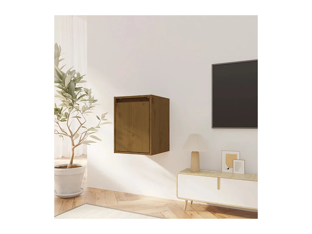 Wandschrank,Wandhängeschrank Honigbraun 30x30x40 cm Massivholz Kiefer -gkd488269