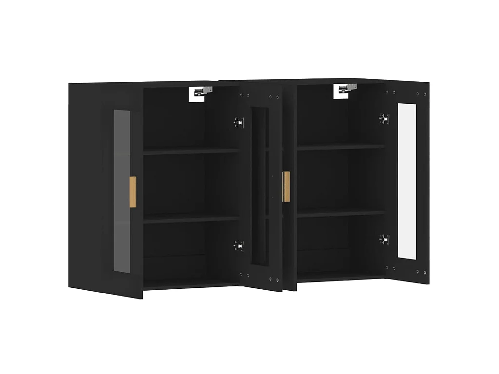 Móveis de parede 2 pcs derivados de madeira preto PT621766