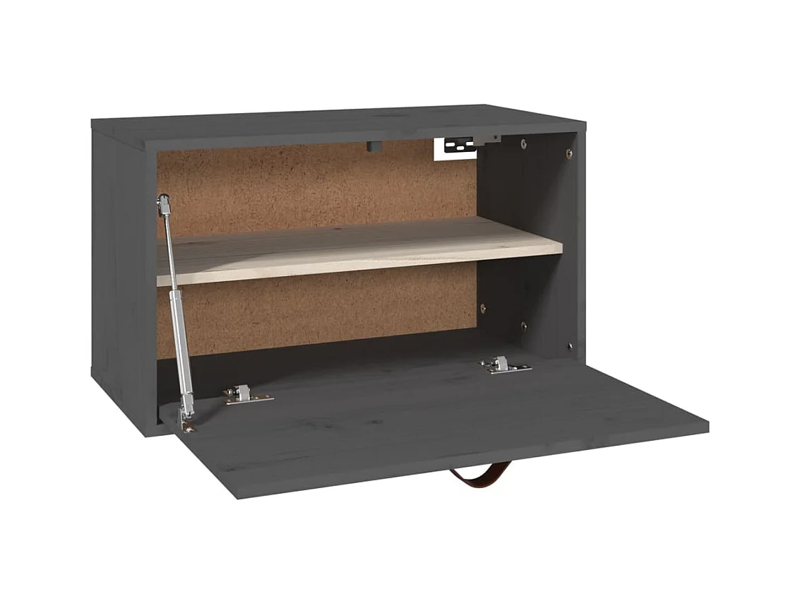 Wandschrank,Wandhängeschrank Grau 60x30x35 cm Massivholz Kiefer -gkd382286