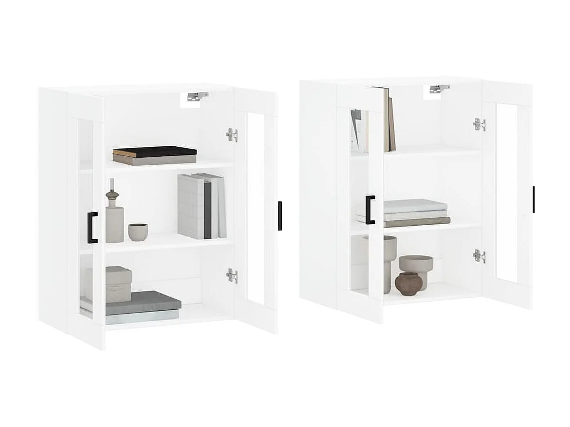 Móveis de parede 2 pcs derivados de madeira branco PT112939