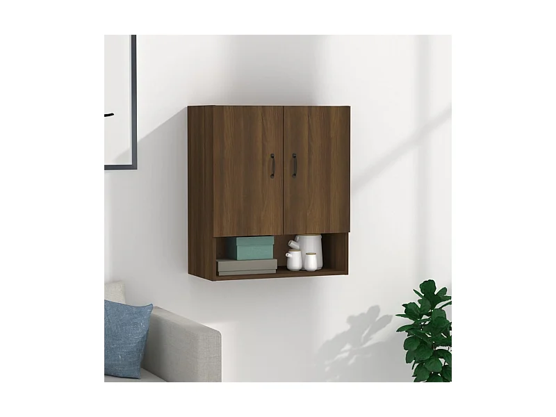 Wandschrank,Wandhängeschrank Braun Eichen-Optik 60x31x70 cm Holzwerkstoff -gkd787849