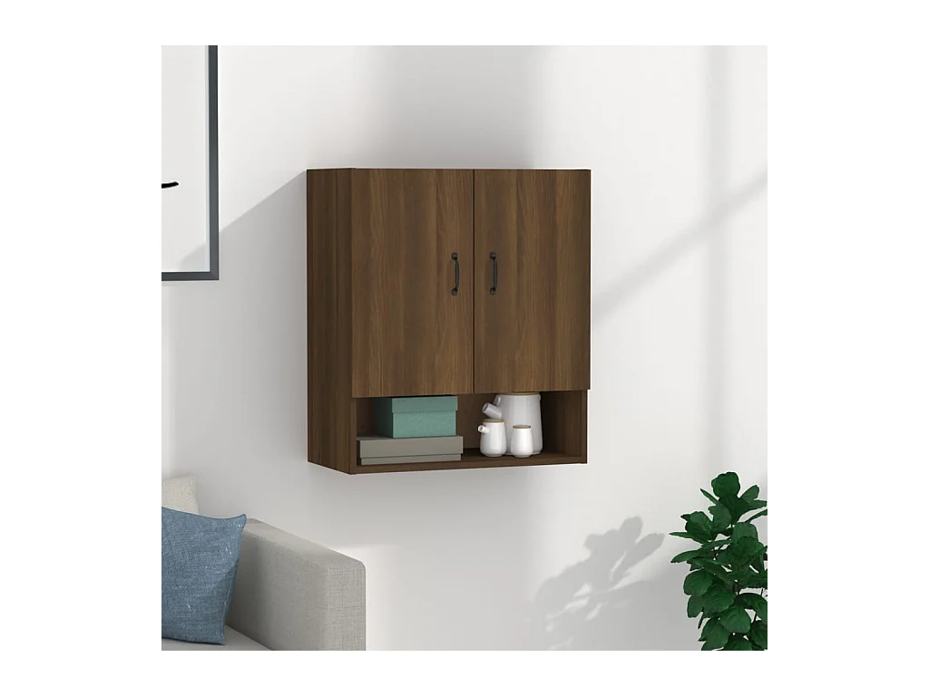 Wandschrank,Wandhängeschrank Braun Eichen-Optik 60x31x70 cm Holzwerkstoff -gkd787849