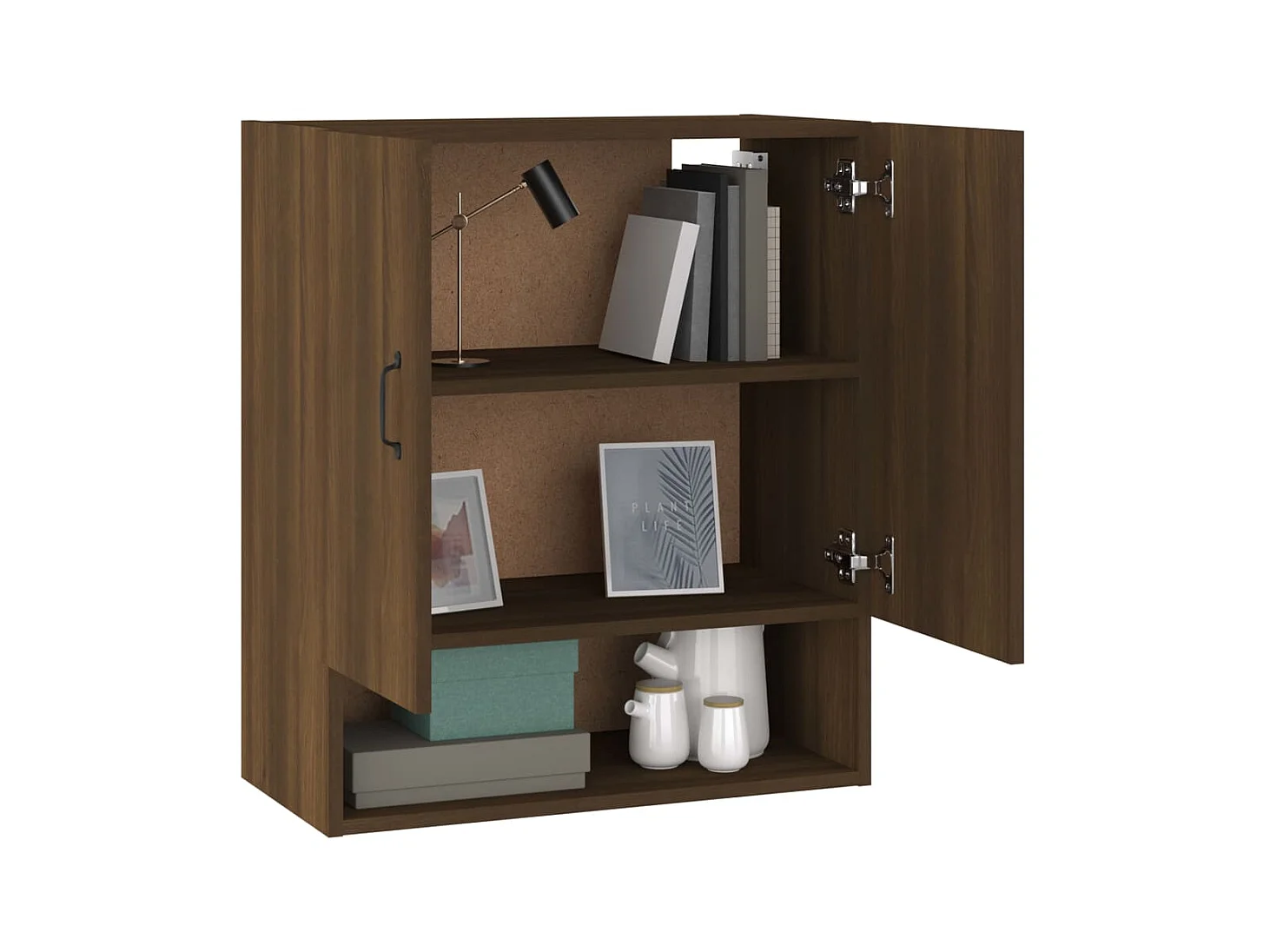 Wandschrank,Wandhängeschrank Braun Eichen-Optik 60x31x70 cm Holzwerkstoff -gkd787849